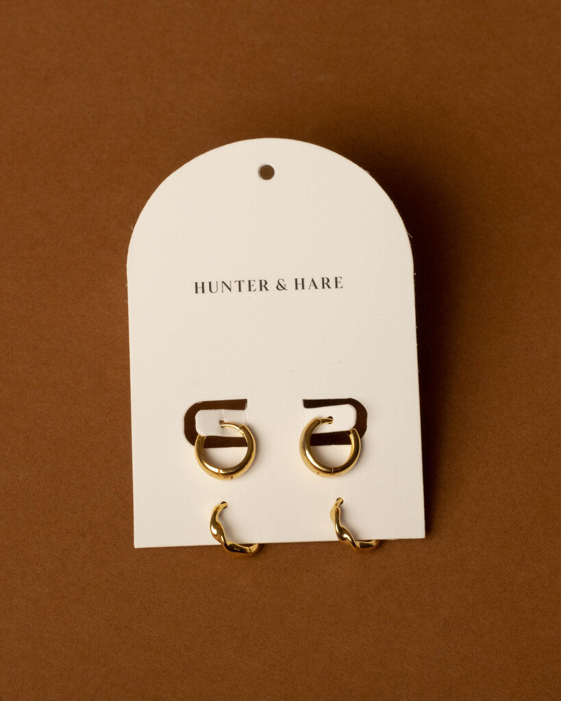 Rory Rope Twist and Thick Set of Two Hoops