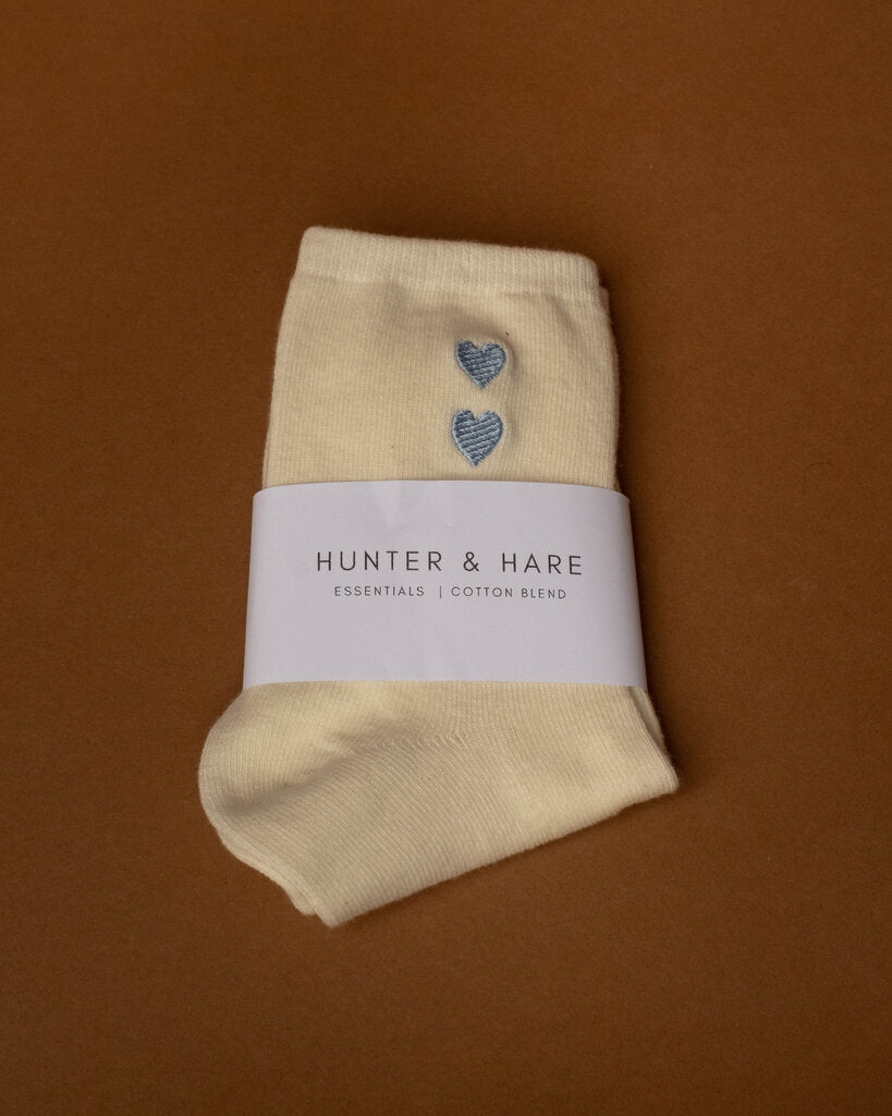 Two of Hearts Embroidered Socks