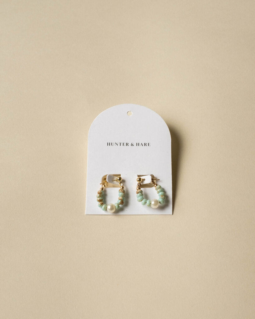 Kim Natural Pearl Beaded Hoops