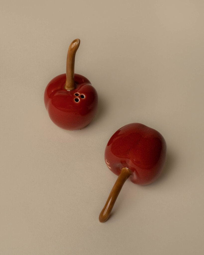Stoneware Cherry Salt & Pepper Shakers