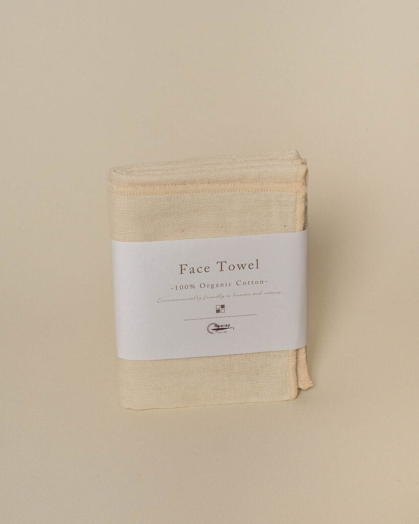 Organic Cotton Face Towel | Ivory/Ivory