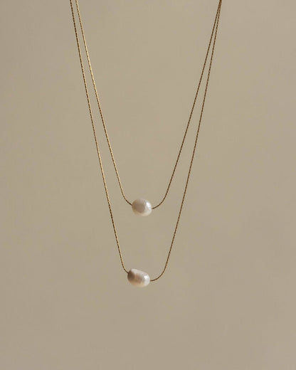 Double Strand of Single Pearl Necklace