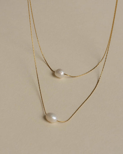 Double Strand of Single Pearl Necklace