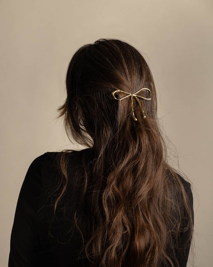 Gold Bow Hair Clips