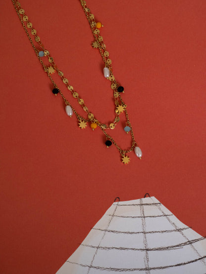 Double Strand Charm Necklace