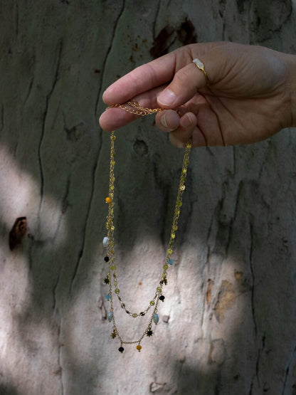 Double Strand Charm Necklace