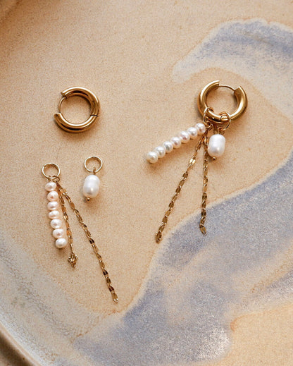 Lily Hoop with Pearl Dangles