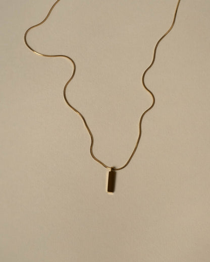 Reid Long Snake Chain Bar Pendant Necklace