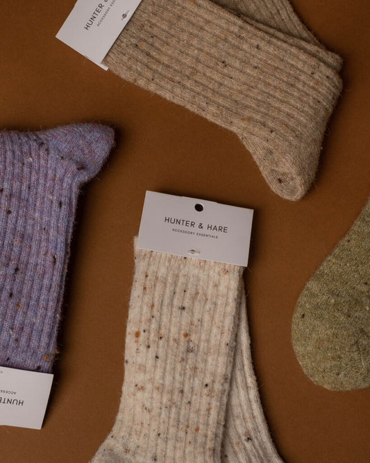 Speckle Socks Wool Cotton Blend