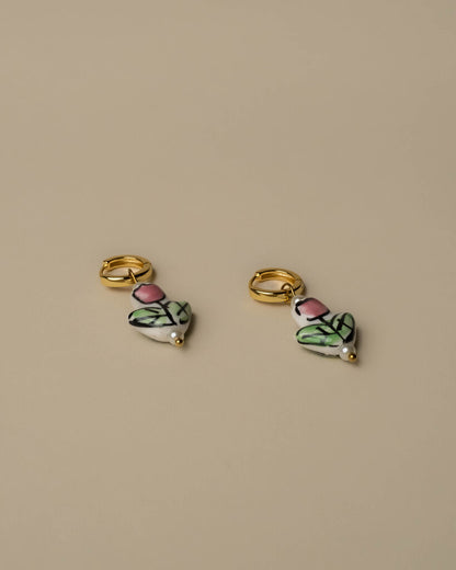 Amelia Tulip Charm Huggies