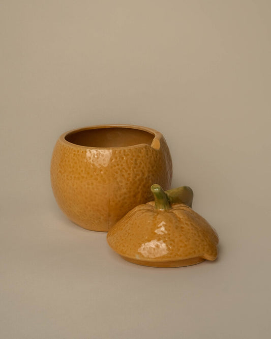 Stoneware Orange Shaped Jar
