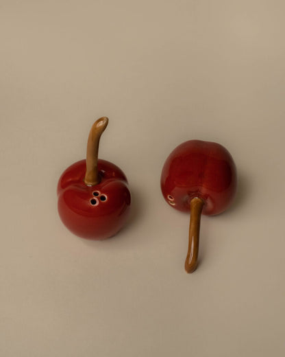 Stoneware Cherry Salt & Pepper Shakers