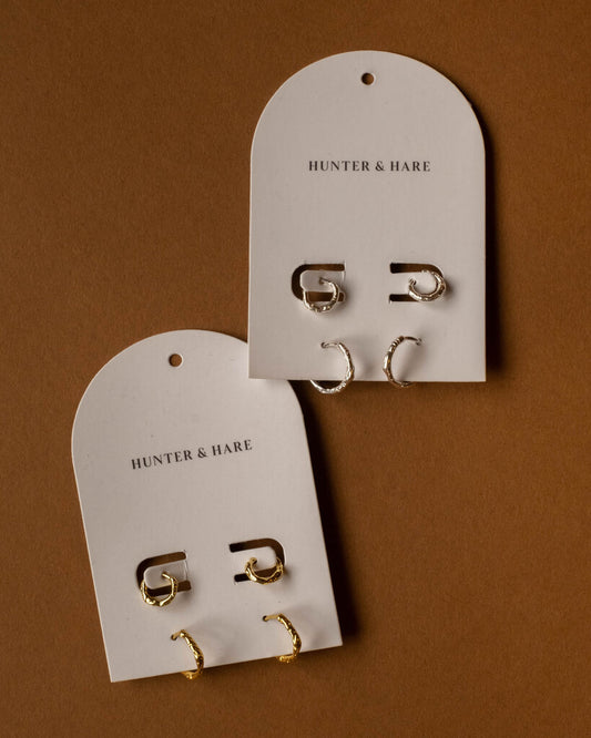 Dani Textured Hoops Set of Two