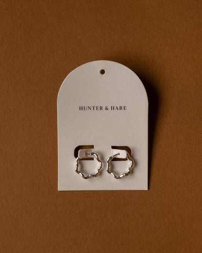Elsie Twist Huggie Hoops - Silver