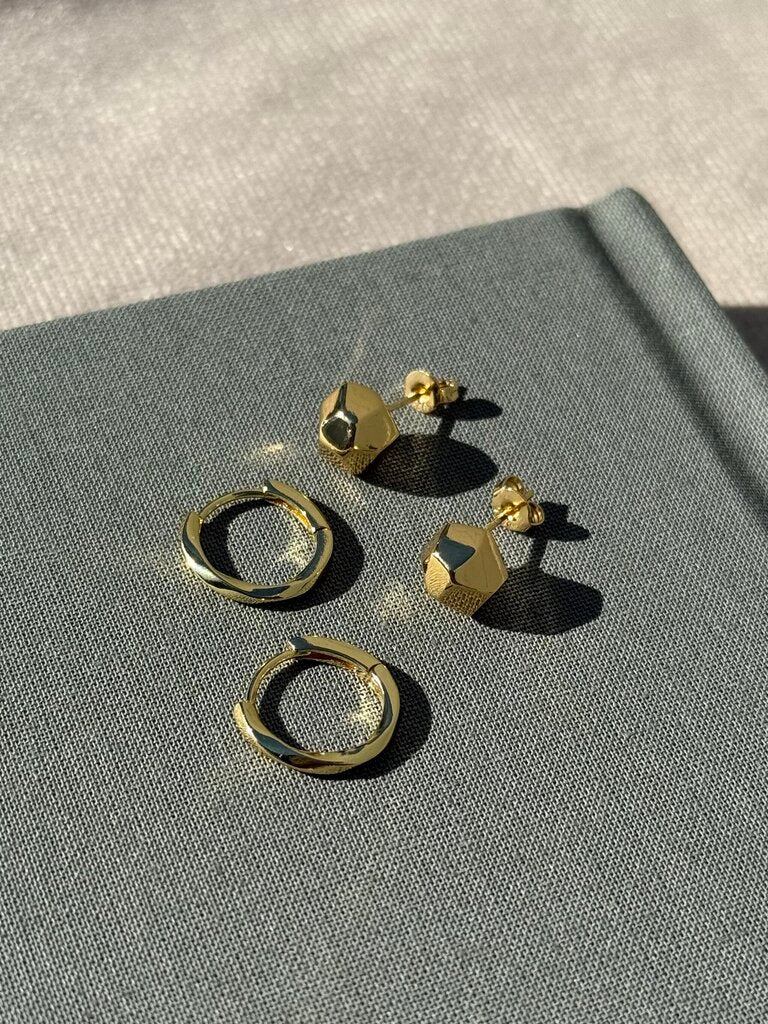 Luna Stud + Twist Hoop Earring Set