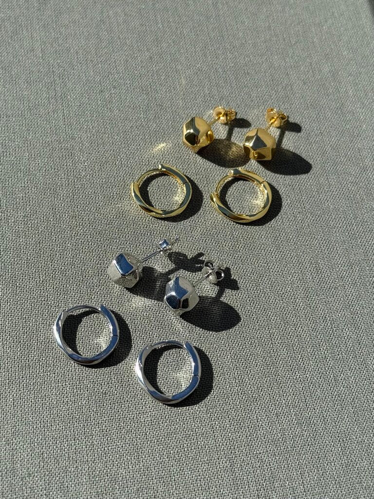 Luna Stud + Twist Hoop Earring Set