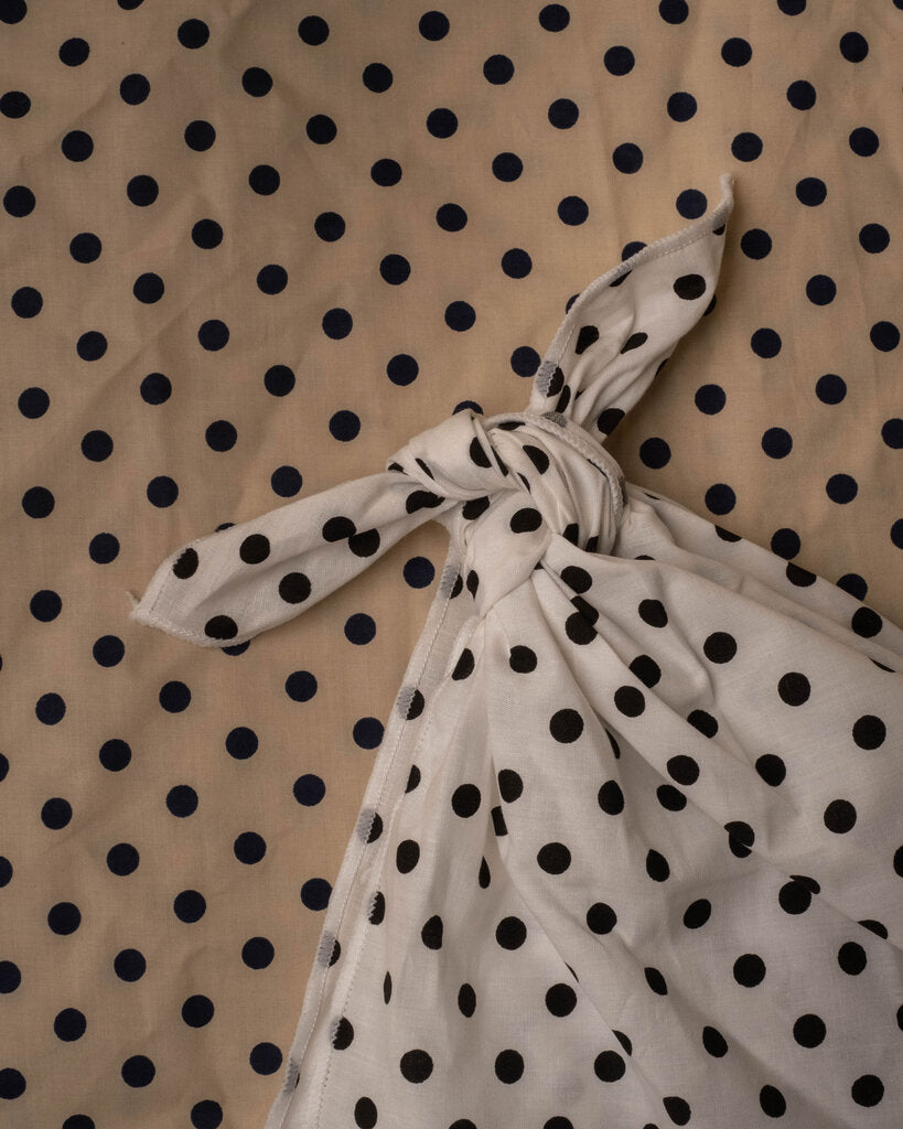 Polka Dot Head Scarf Cotton