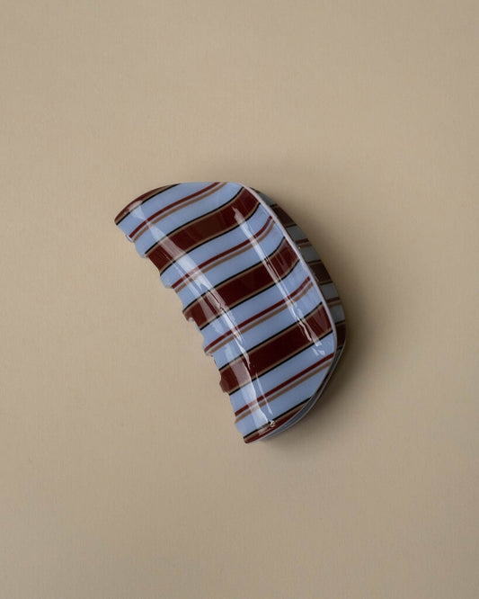 Blue and Brown Striped Hair Claw