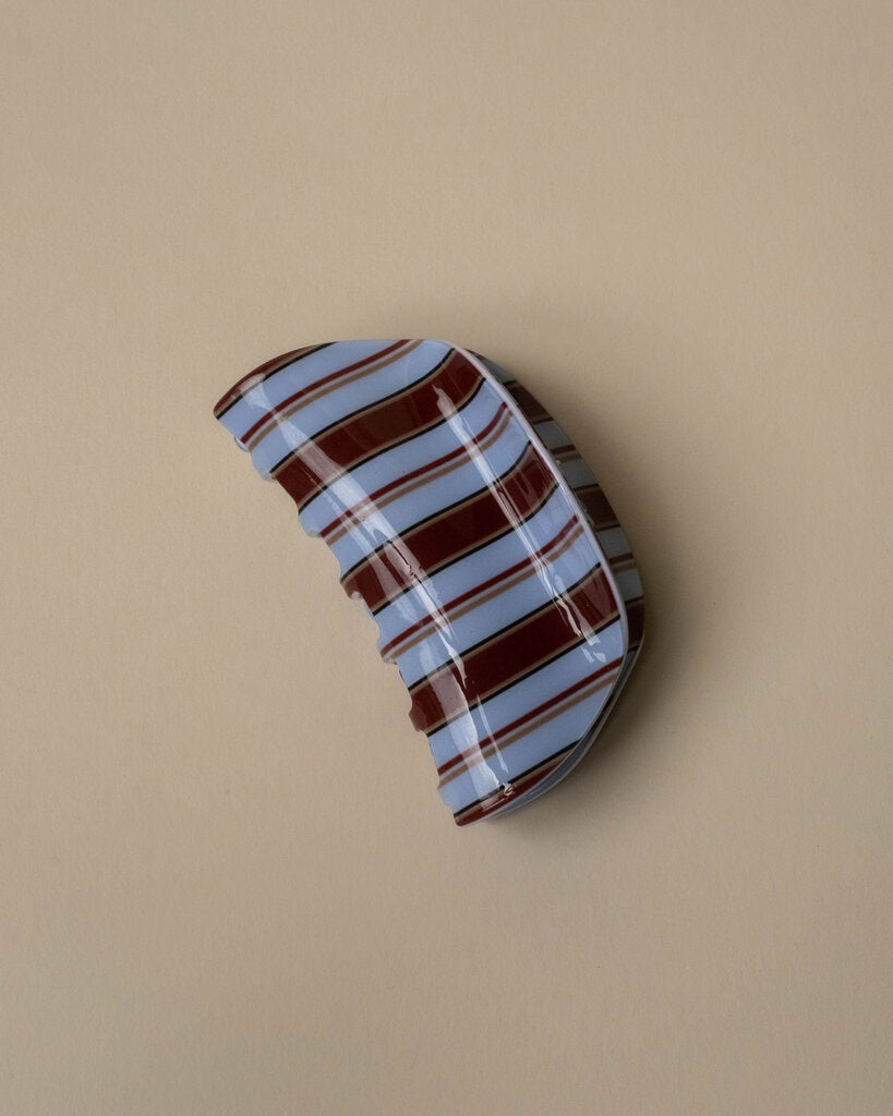 Blue and Brown Striped Hair Claw