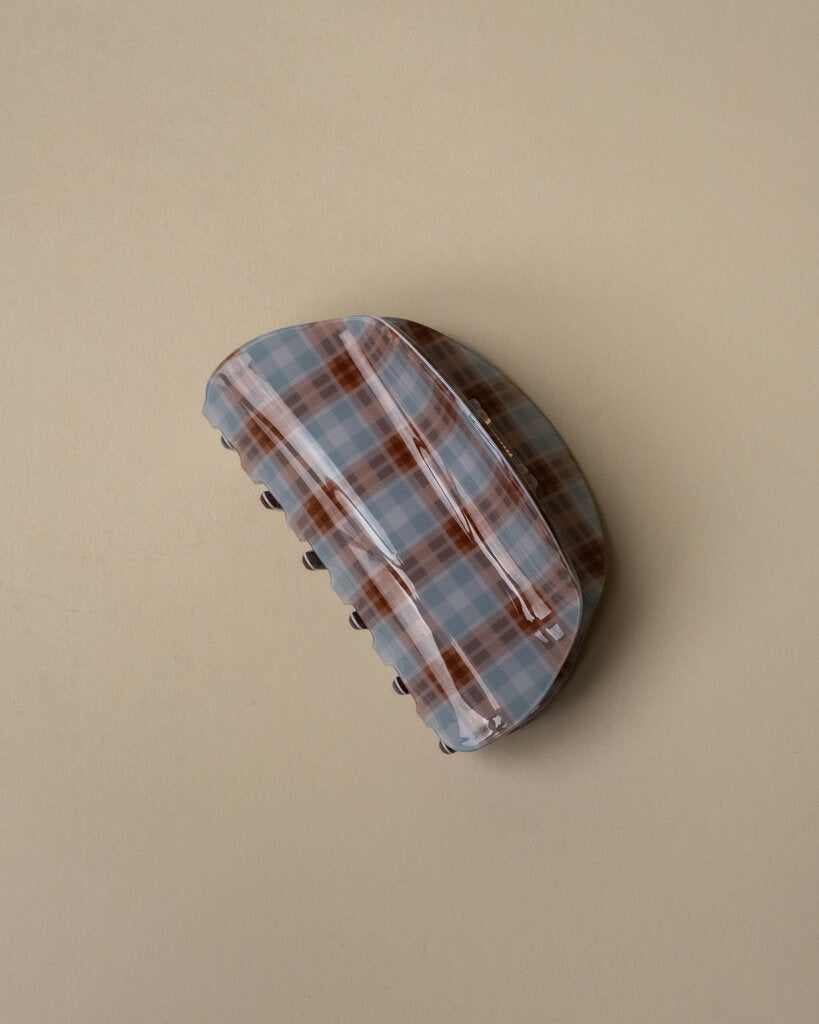 Plaid Blue/Brown Hair Claw