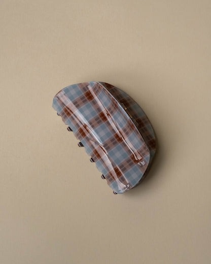 Plaid Blue/Brown Hair Claw