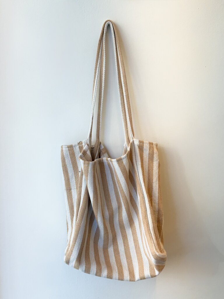 Cotton Striped Tote Bag