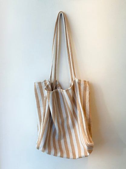 Cotton Striped Tote Bag