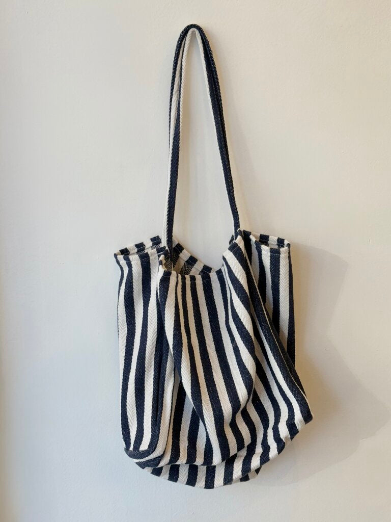 Cotton Striped Tote Bag