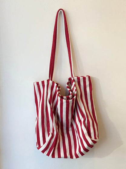 Cotton Striped Tote Bag