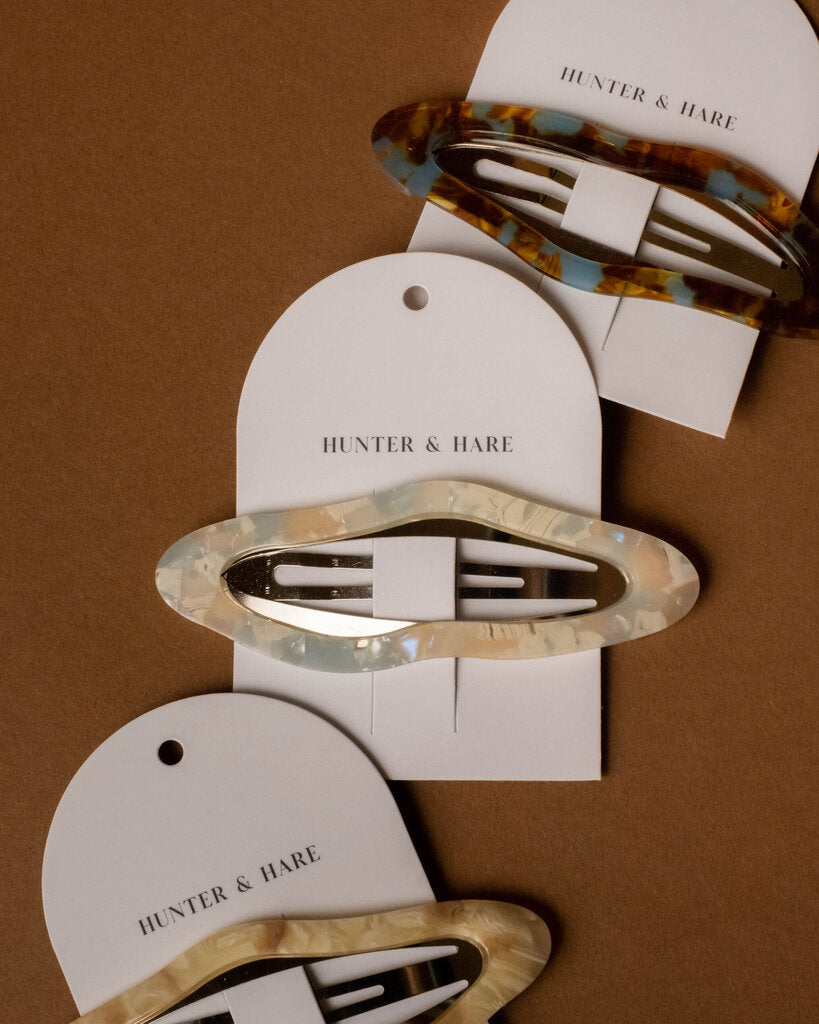 Large Wavy Marble Hair Barrette