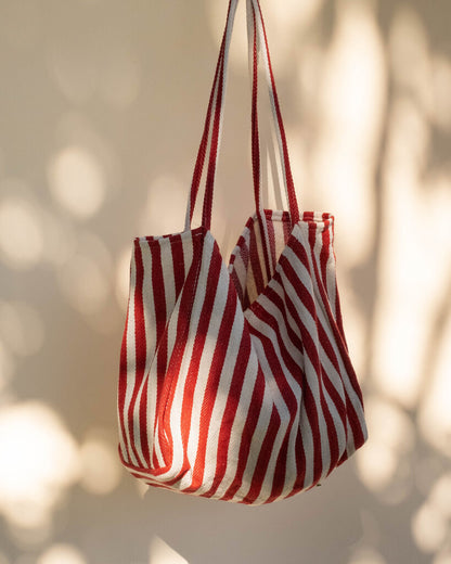 Cotton Striped Tote Bag