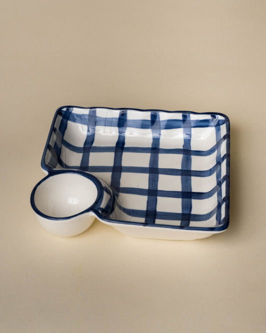 Grid Dip n' Dish Plate