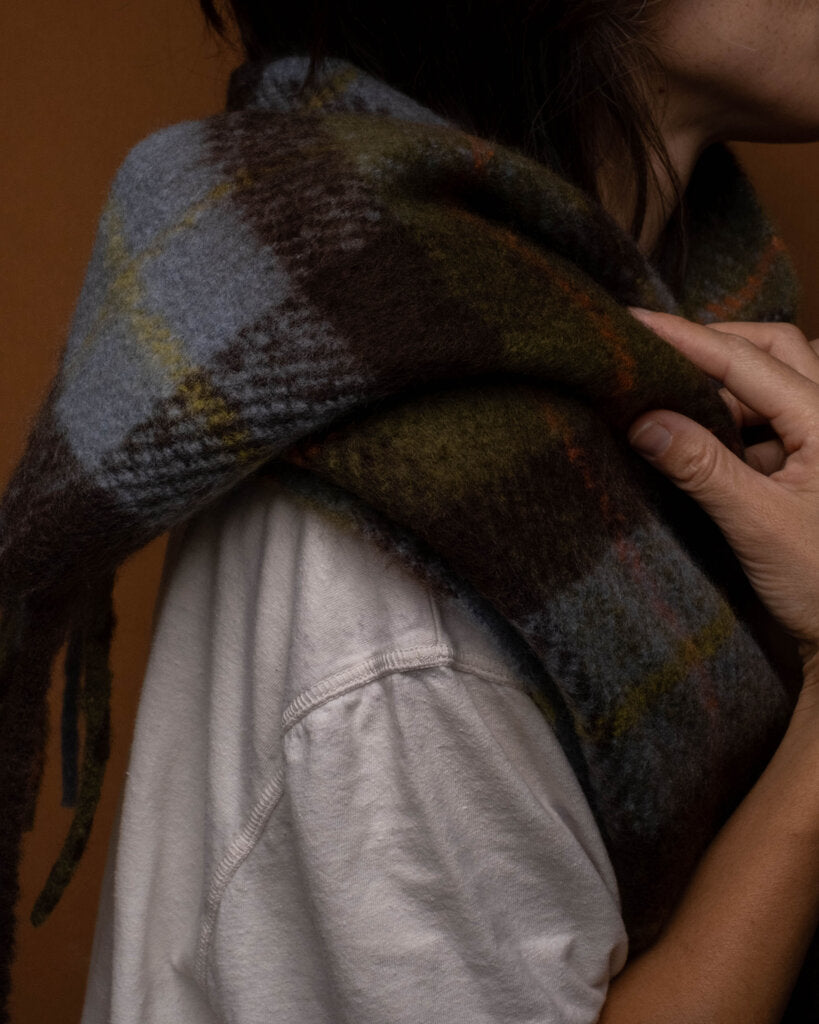 Freya Plaid Fringe Scarf