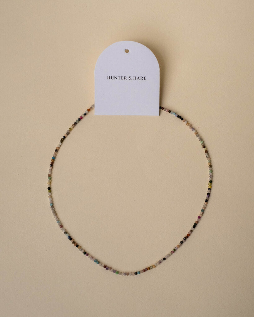 May Natural Stone Beaded Necklace - Colour Quartz