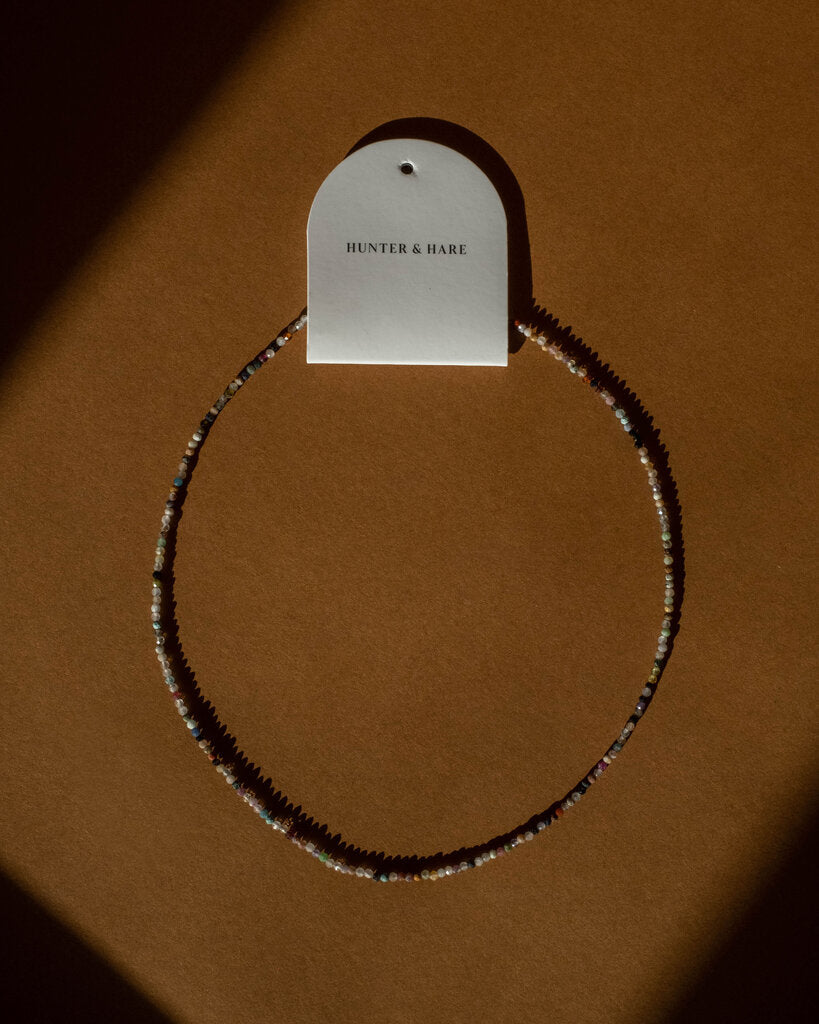 May Natural Stone Beaded Necklace - Colour Quartz