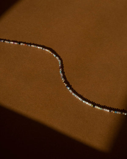 May Natural Stone Beaded Necklace - Colour Quartz