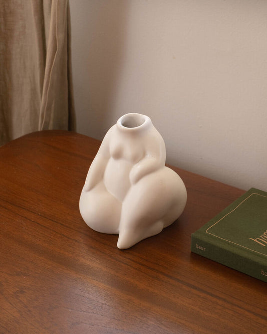 Resting Woman Stoneware Vase