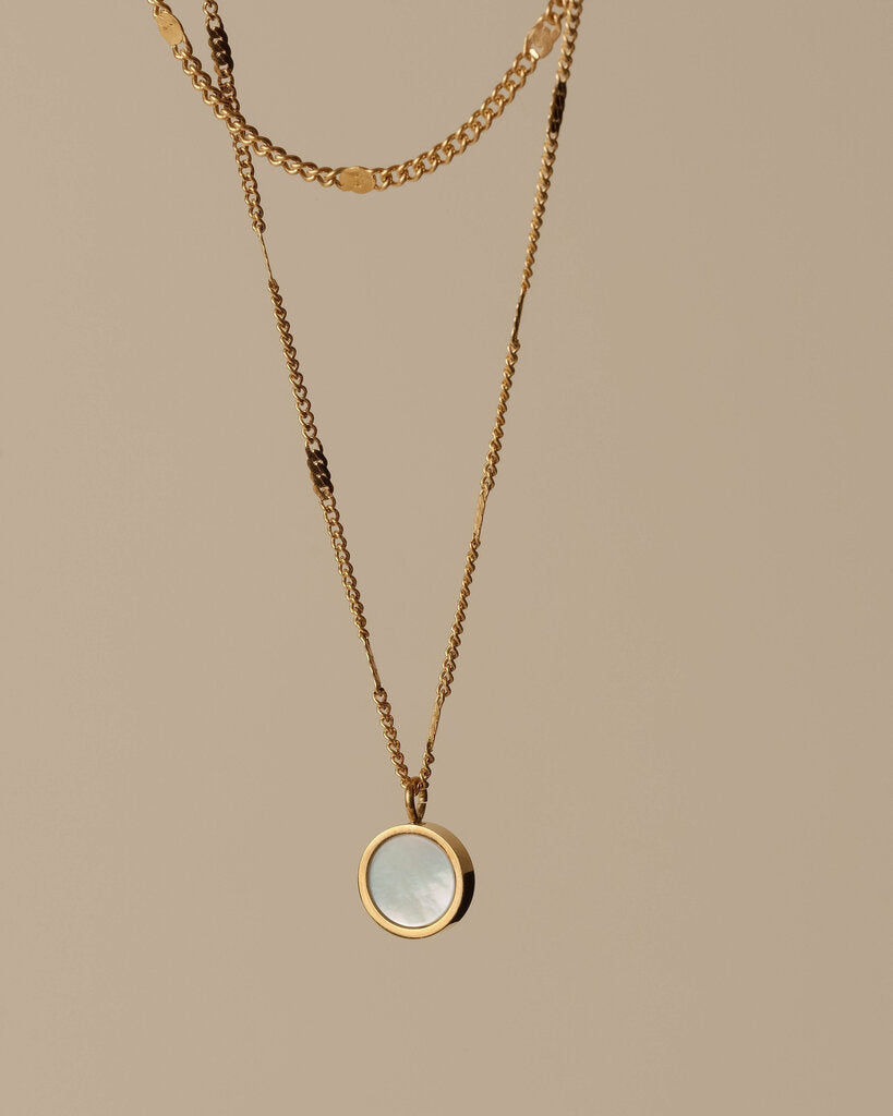 Hunter & Hare: Dual Chain with Opal Shell Pendant