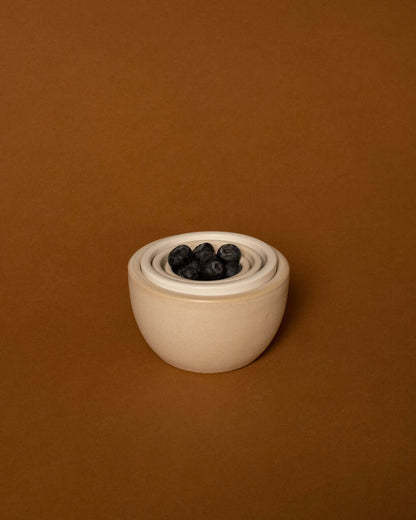 Stoneware Nesting Bowls in White