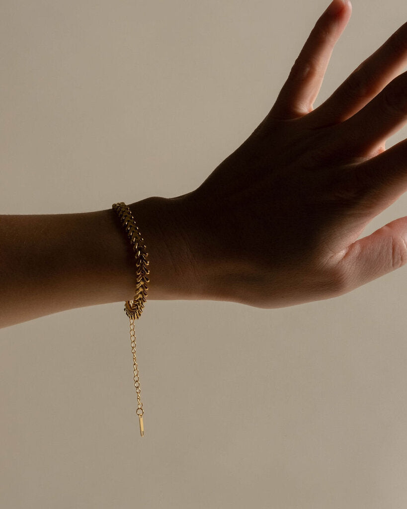 Gold Herringbone Bracelet