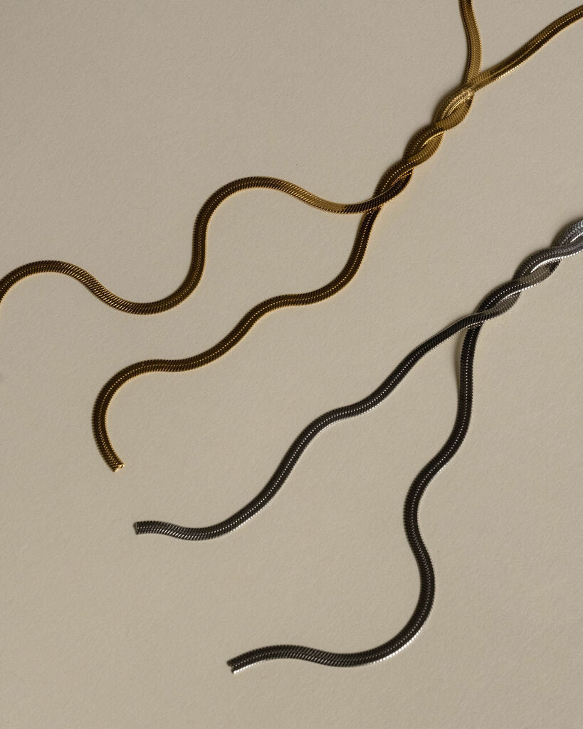 Long Twisted Snake Chain Necklace