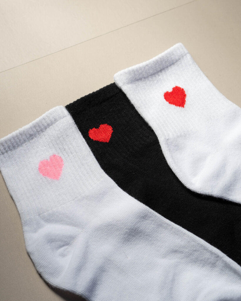 Heart Ankle Sock - Black