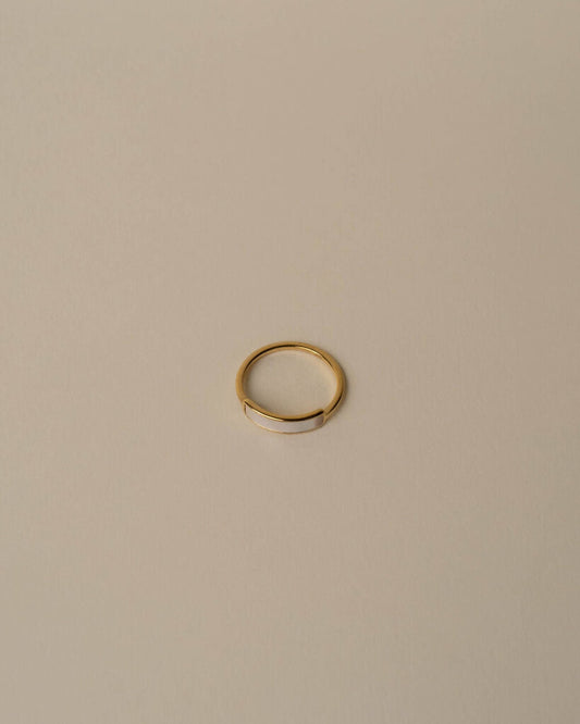 Thin White Bar Ring